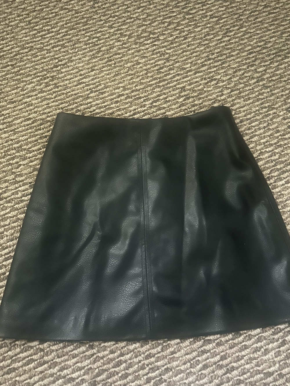 H&M Black Faux Leather A-Line Mini Skirt